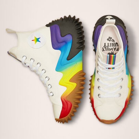 Converse Men's Run Star Motion CX Platform Pride A02262C Egret/Court Purple - Picture 13 of 13